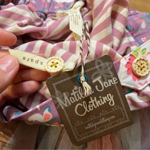 Matilda Jane Girls Ruffle Tulle Skirt NWT Size 14 Rooster Stripe Mauve 222088 - Picture 5 of 9